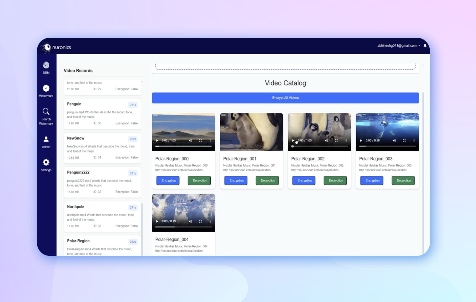 SecureStream media management dashboard
